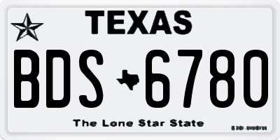 TX license plate BDS6780