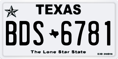TX license plate BDS6781