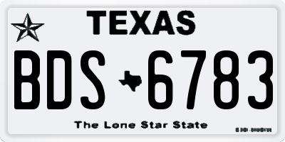 TX license plate BDS6783