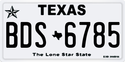 TX license plate BDS6785