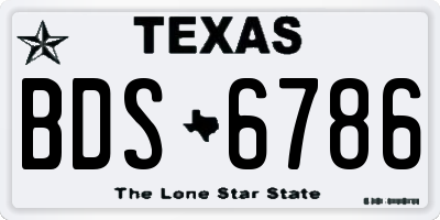 TX license plate BDS6786