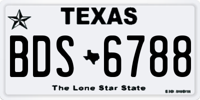 TX license plate BDS6788
