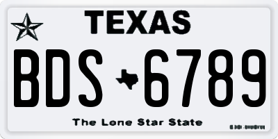 TX license plate BDS6789