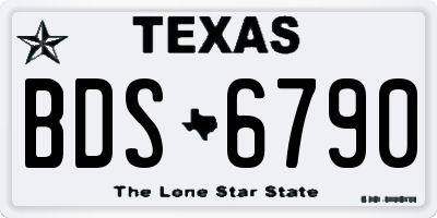 TX license plate BDS6790