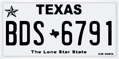 TX license plate BDS6791
