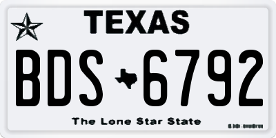 TX license plate BDS6792