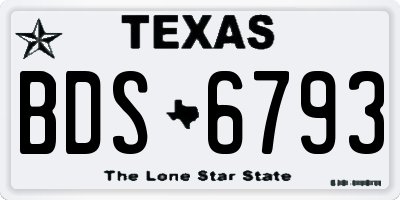 TX license plate BDS6793