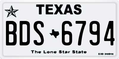 TX license plate BDS6794