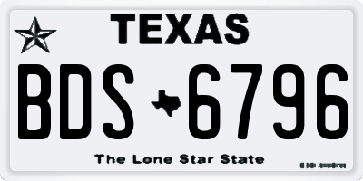 TX license plate BDS6796