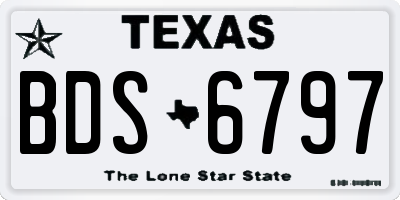 TX license plate BDS6797