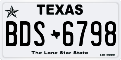 TX license plate BDS6798