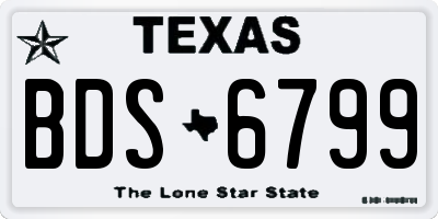 TX license plate BDS6799
