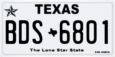 TX license plate BDS6801