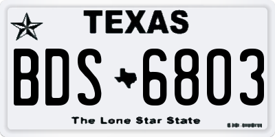 TX license plate BDS6803