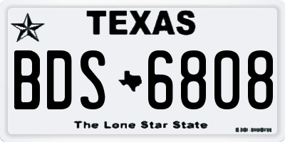 TX license plate BDS6808