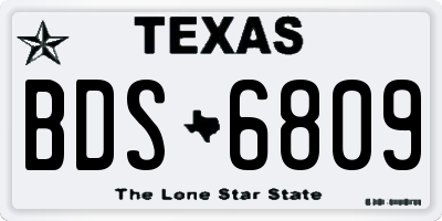 TX license plate BDS6809