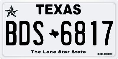 TX license plate BDS6817