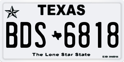 TX license plate BDS6818