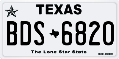 TX license plate BDS6820
