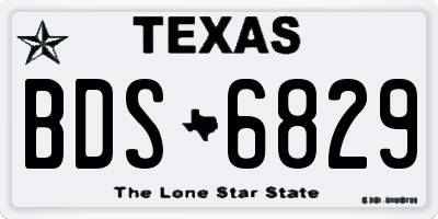 TX license plate BDS6829