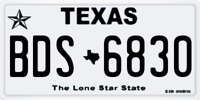 TX license plate BDS6830