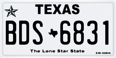 TX license plate BDS6831