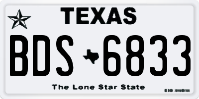 TX license plate BDS6833