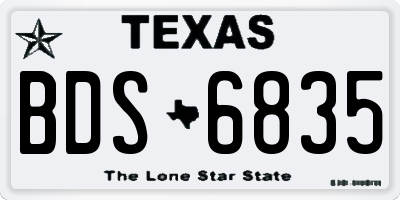 TX license plate BDS6835
