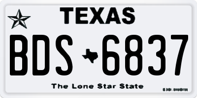 TX license plate BDS6837