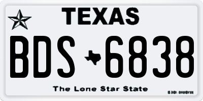 TX license plate BDS6838