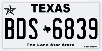 TX license plate BDS6839