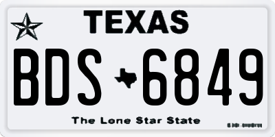 TX license plate BDS6849