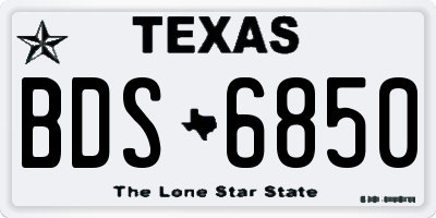 TX license plate BDS6850
