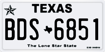 TX license plate BDS6851