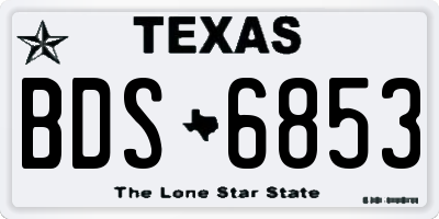 TX license plate BDS6853