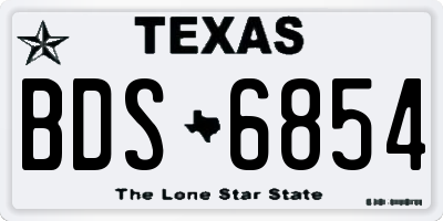 TX license plate BDS6854