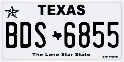TX license plate BDS6855