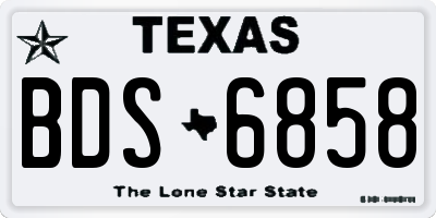 TX license plate BDS6858