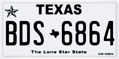 TX license plate BDS6864