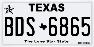 TX license plate BDS6865