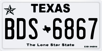 TX license plate BDS6867