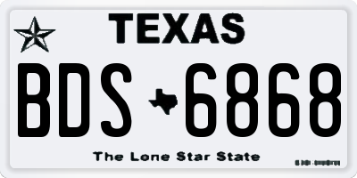 TX license plate BDS6868