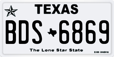 TX license plate BDS6869