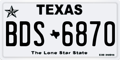 TX license plate BDS6870