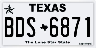 TX license plate BDS6871