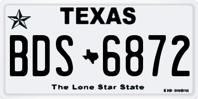 TX license plate BDS6872