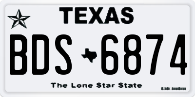 TX license plate BDS6874