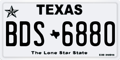 TX license plate BDS6880