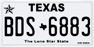 TX license plate BDS6883
