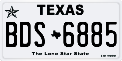 TX license plate BDS6885